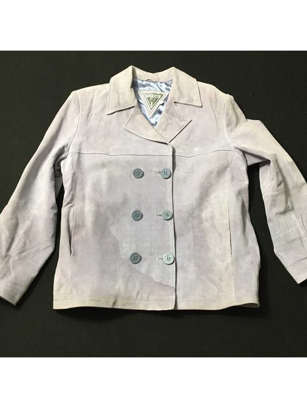 Vintage Marvin Richards Suede Jacket Western Boho Lavender stained large